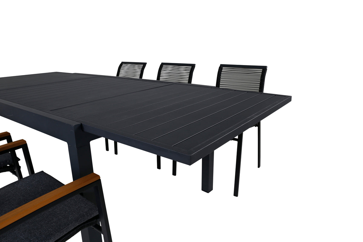 Venture Design Dallas & Marbella Matstolar Svart + Matbord 160x100x75