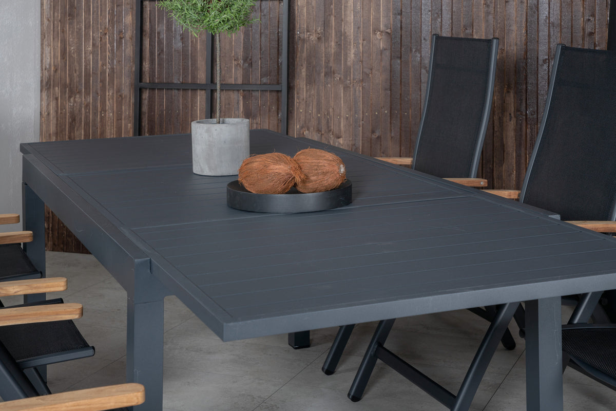 Venture Design Panama & Marbella Positionsstolar Svart + Matbord 160x100x75