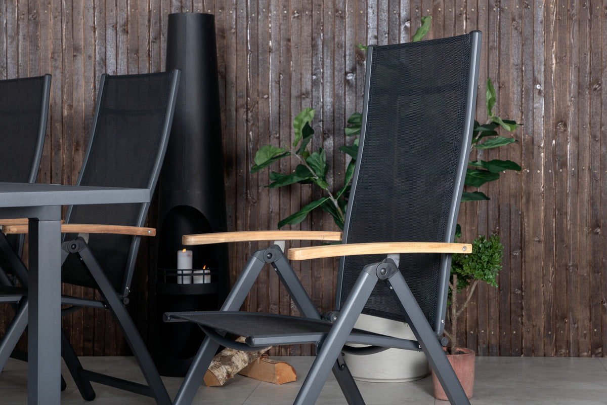 Venture Design Panama & Marbella Positionsstolar Svart + Matbord 160x100x75