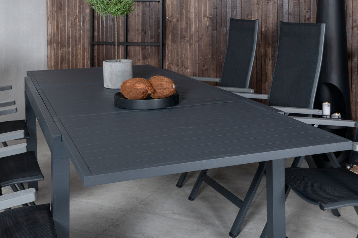 Venture Design Albany & Marbella Positionsstolar Svart + Matbord 160x100x75