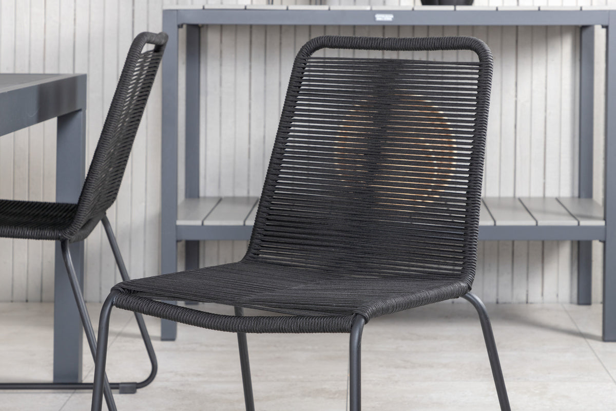 Venture Design Lindos & Marbella Matstolar Svart + Matbord 160x100x75
