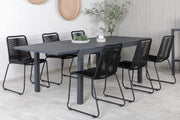 Venture Design Lindos & Marbella Matstolar Svart + Matbord 160x100x75
