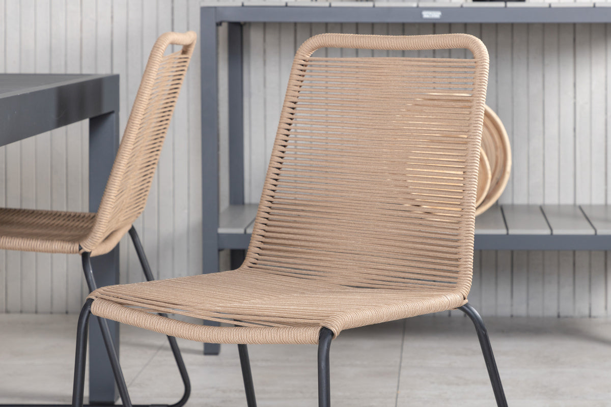 Venture Design Lindos & Marbella Matstolar Brun + Matbord 160x100x75