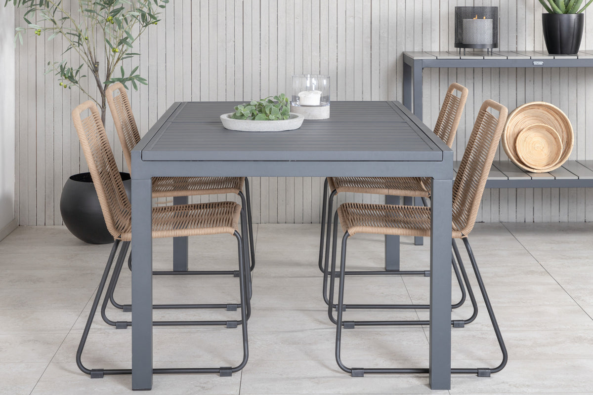 Venture Design Lindos & Marbella Matstolar Brun + Matbord 160x100x75