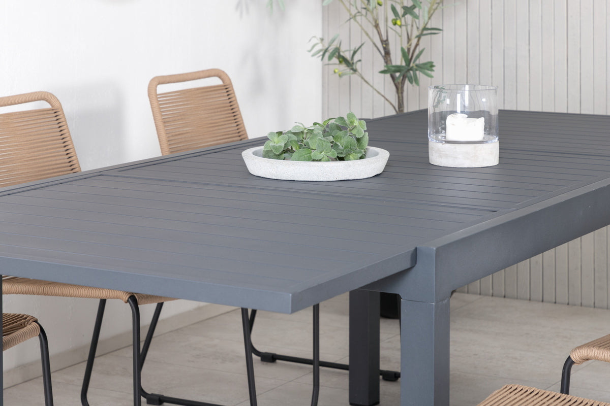 Venture Design Lindos & Marbella Matstolar Brun + Matbord 160x100x75