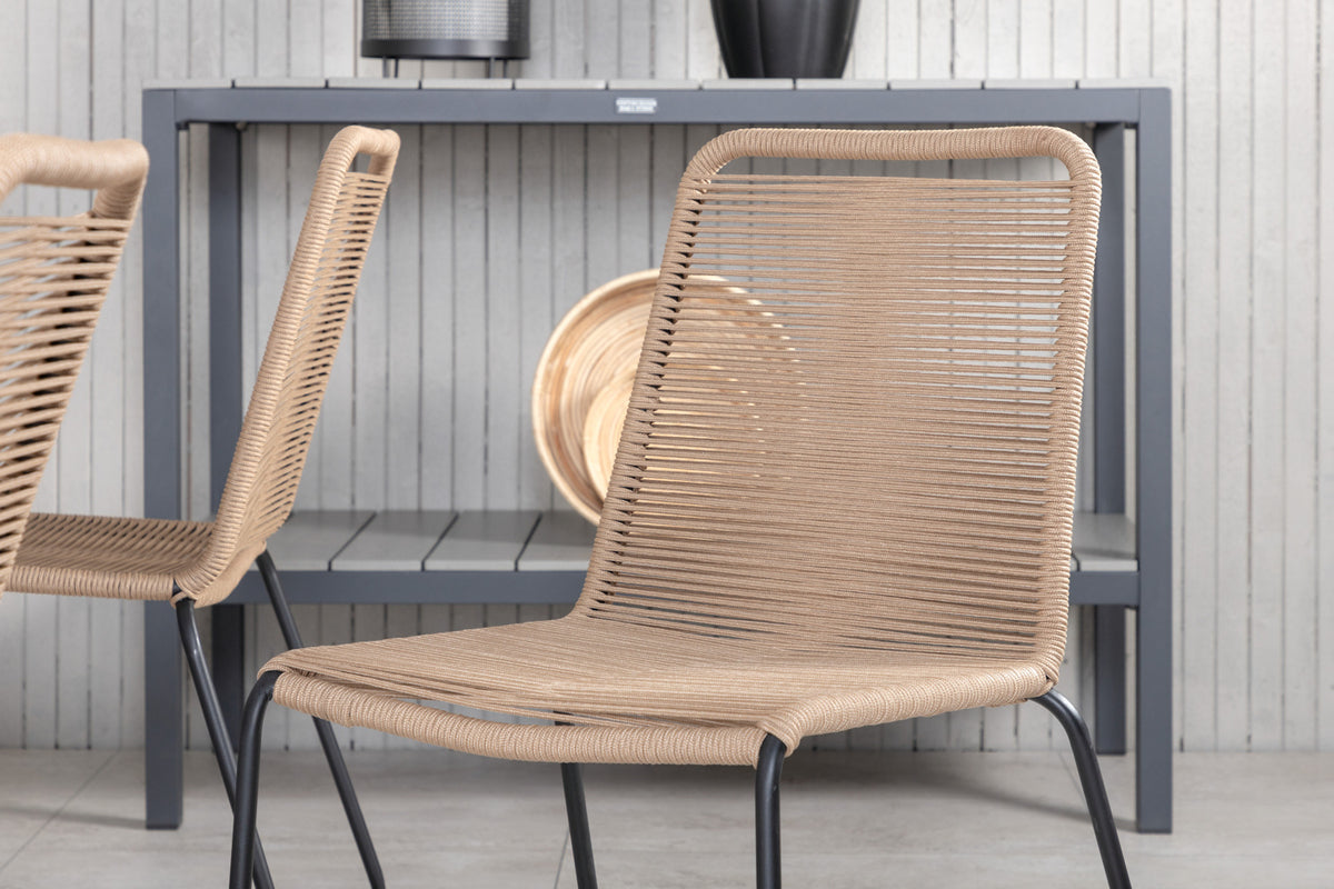 Venture Design Lindos & Marbella Matstolar Brun + Matbord 160x100x75