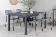 Venture Design Marbella & Lindos Matbord 160x100x75 + Matstolar Grå