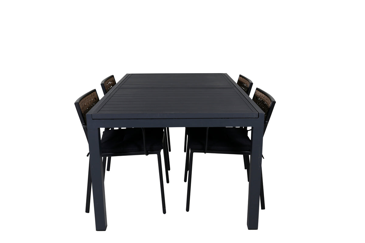 Venture Design Paola & Marbella Matstolar Natur + Matbord 160x100x75