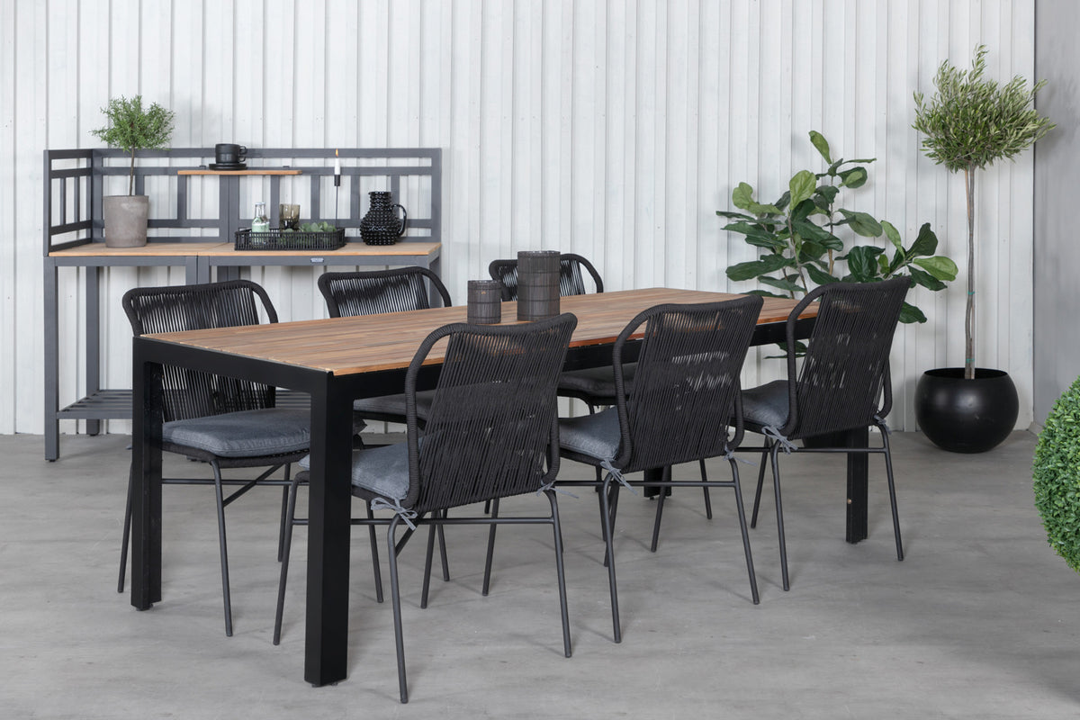 Venture Design Julian & Bois Matstolar Svart + Matbord 205x90