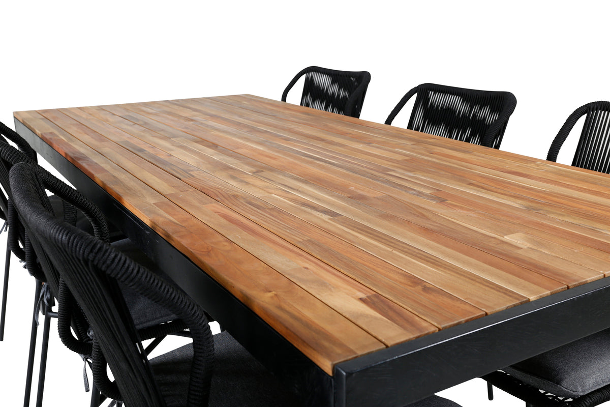 Venture Design Julian & Bois Matstolar Svart + Matbord 205x90