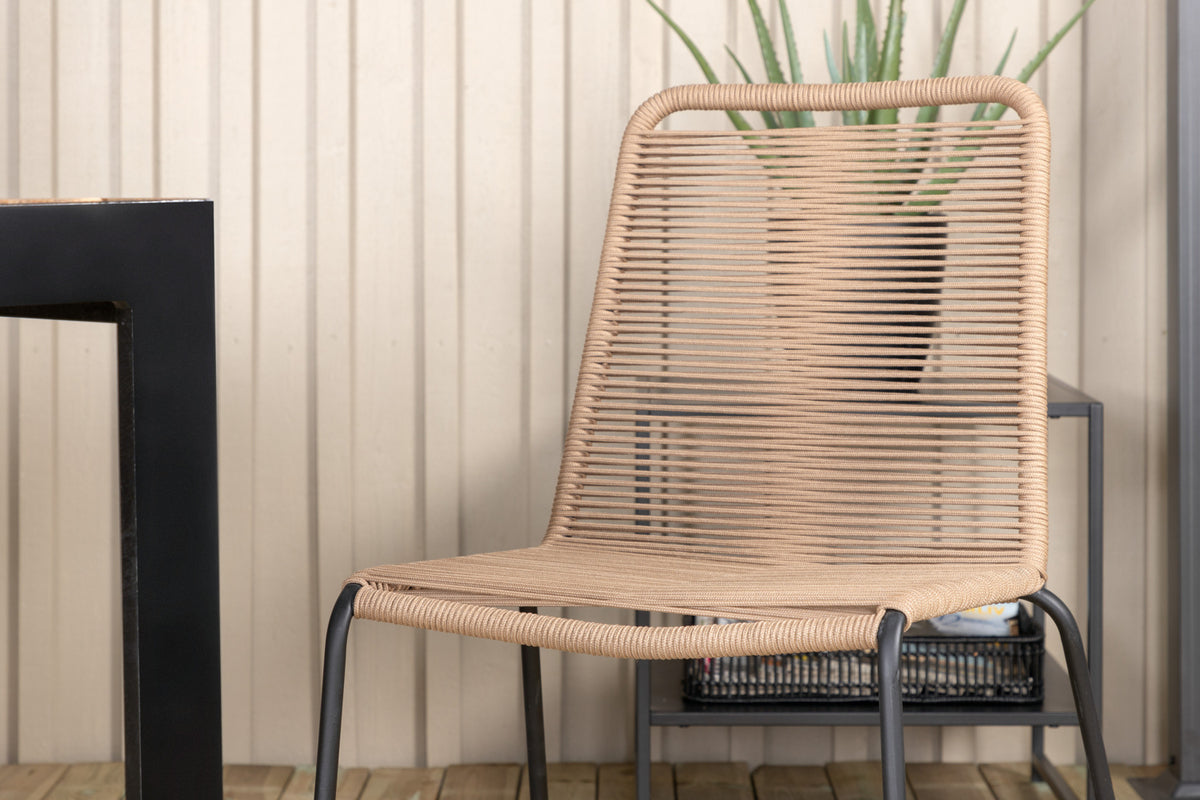 Venture Design Lindos & Bois Matstolar 2-pack Brun + Rektangulära Matbord 205 x 90 Natur