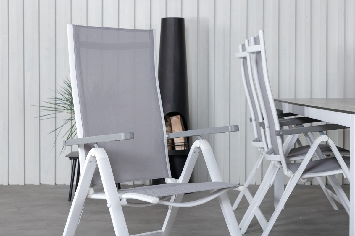 Venture Design Albany & Llama Positionsstolar 2-pack Grå + Rektangulära Matbord 75 x 205 x 100 Grå