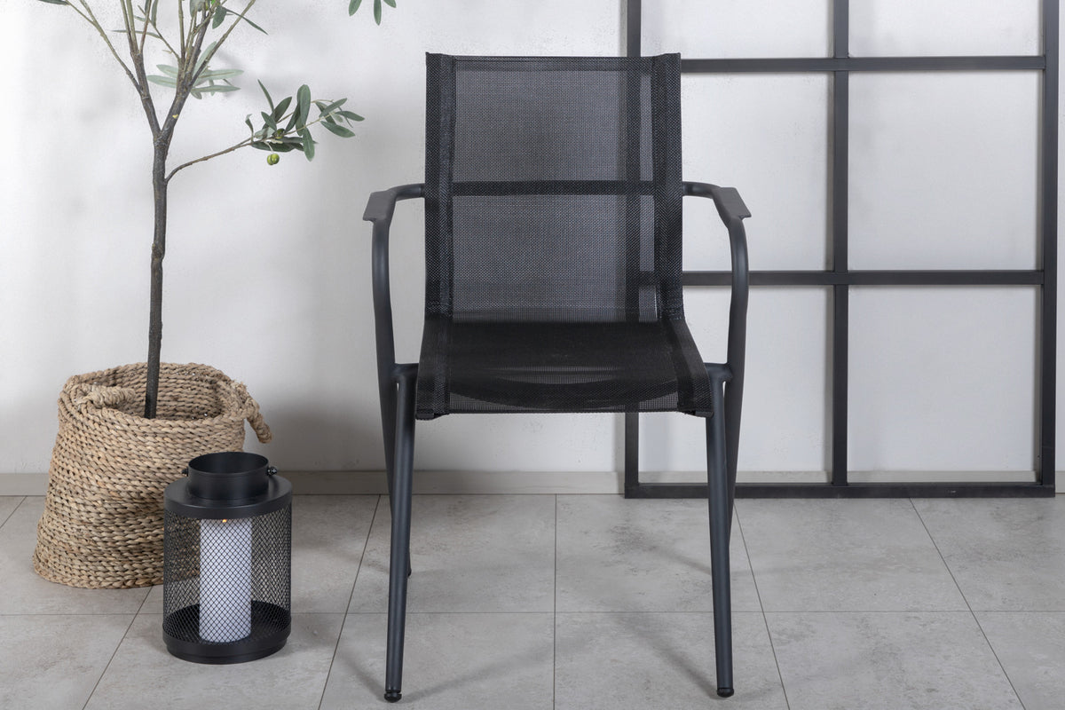 Venture Design Alina & Texas Matstolar Svart + Matbord 200x100