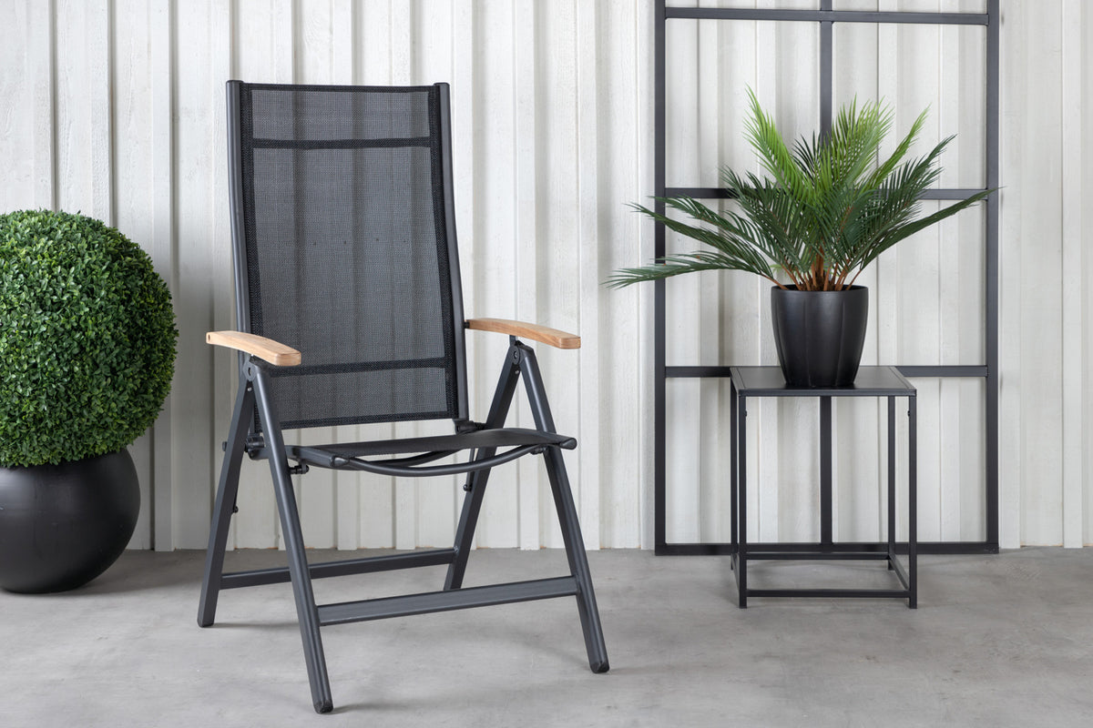 Venture Design Panama & Texas Positionsstolar Svart + Matbord 200x100