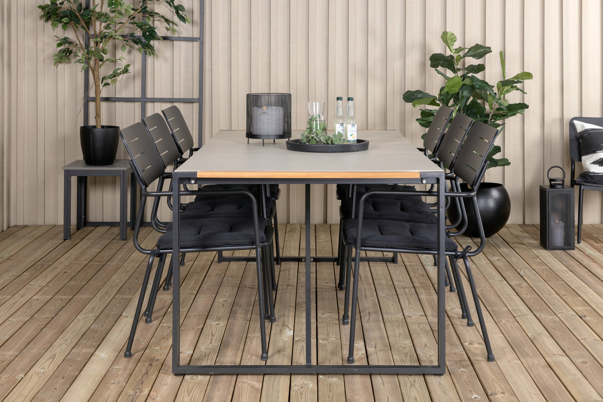Venture Design Nicke & Texas Matstolar Svart + Matbord 200x100