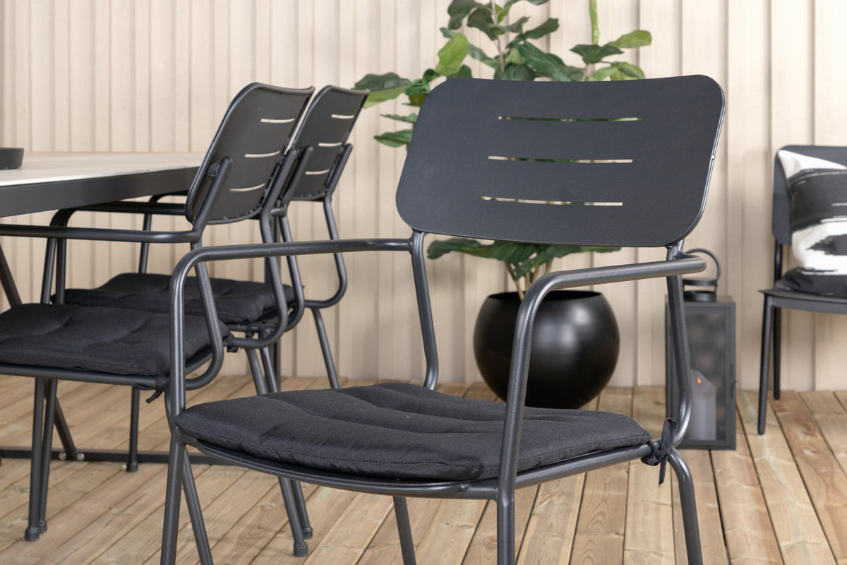 Venture Design Nicke & Texas Matstolar Svart + Matbord 200x100
