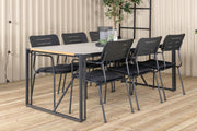 Venture Design Nicke & Texas Matstolar Svart + Matbord 200x100