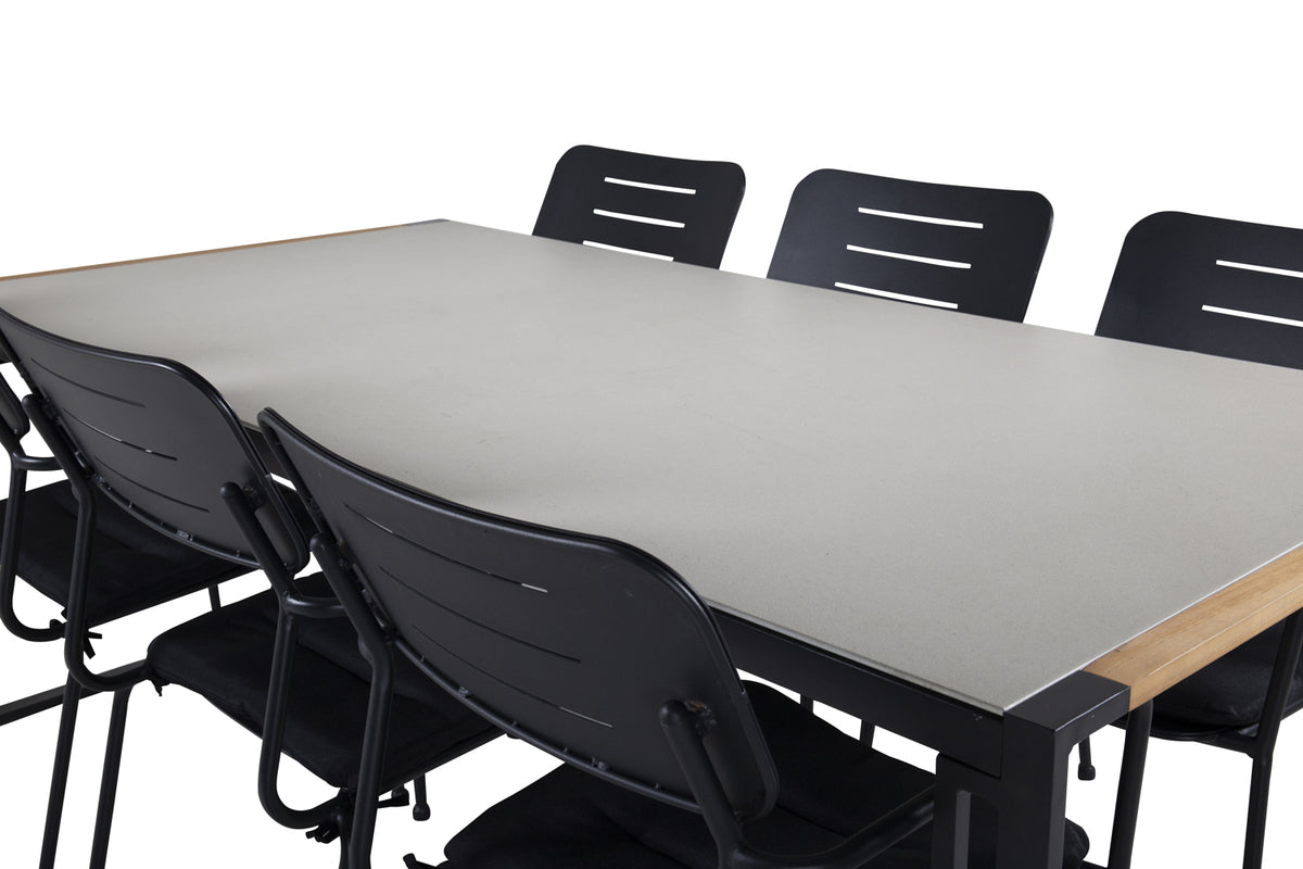 Venture Design Nicke & Texas Matstolar Svart + Matbord 200x100