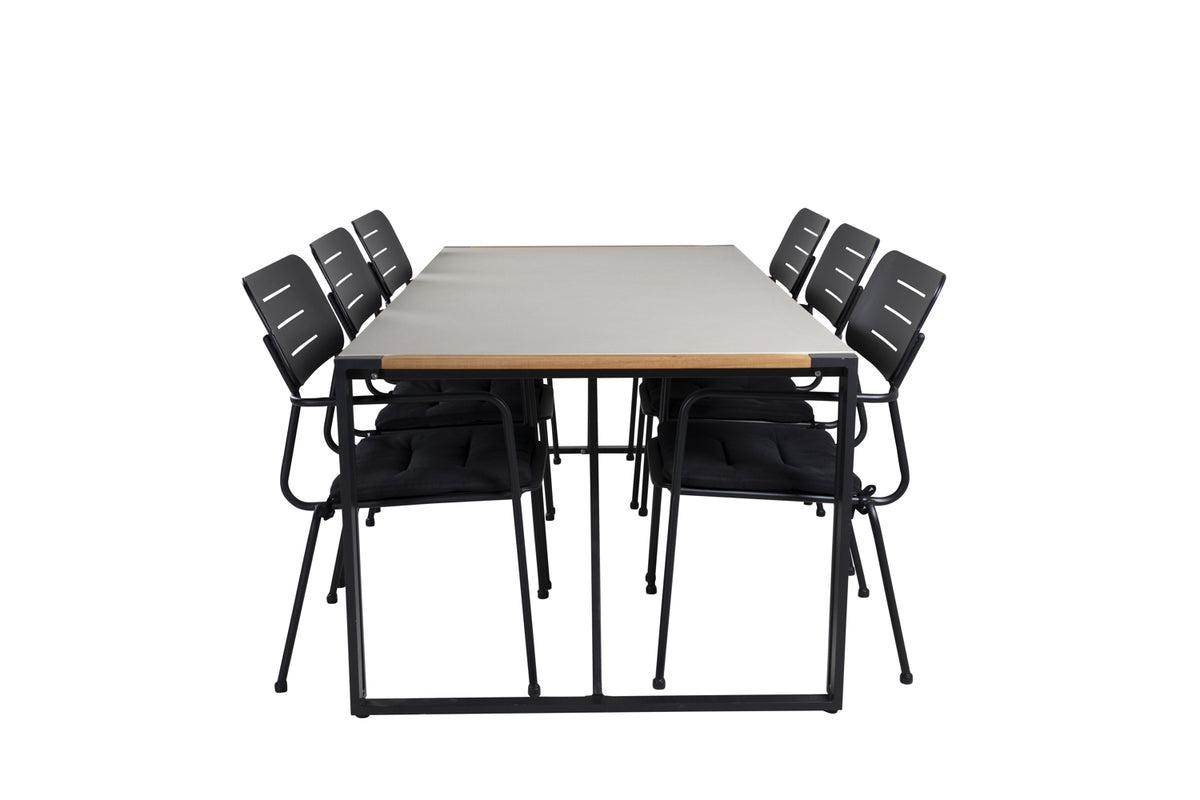 Venture Design Nicke & Texas Matstolar Svart + Matbord 200x100