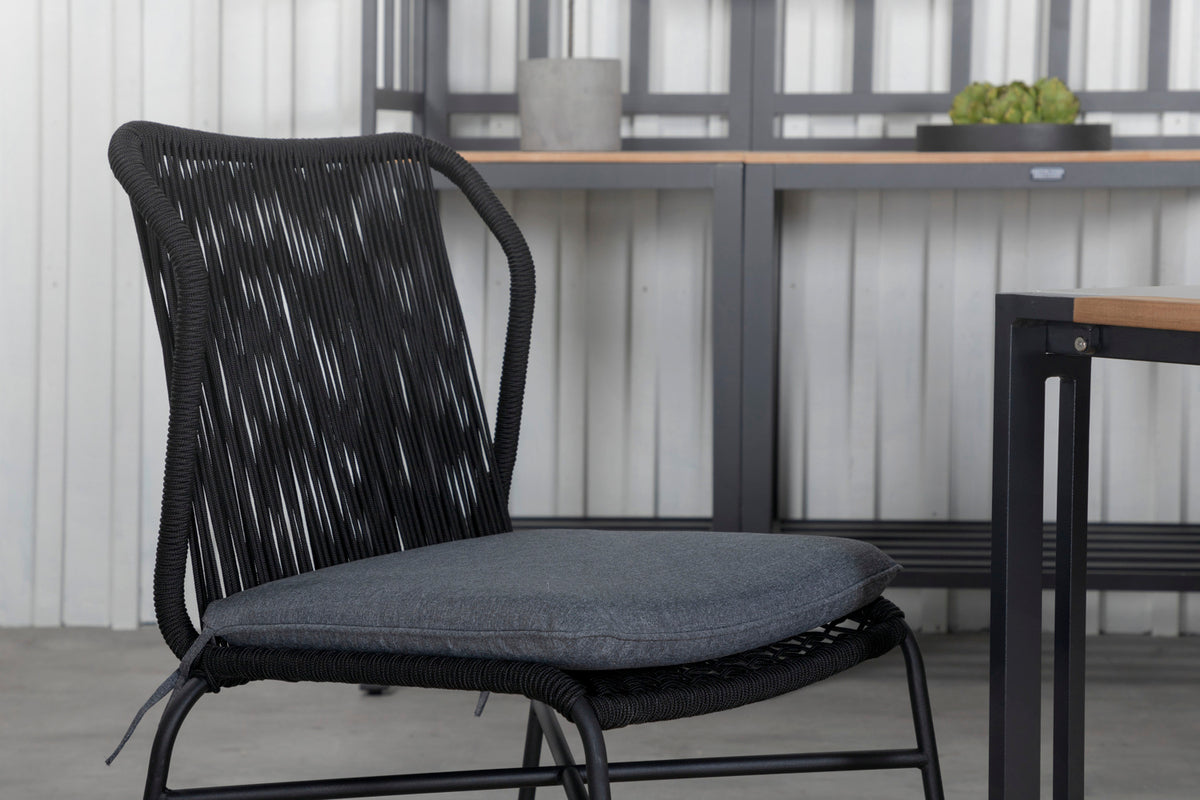 Venture Design Julian & Texas Matstolar Svart + Matbord 200x100