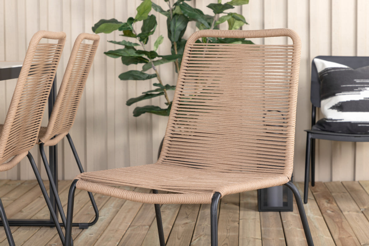 Venture Design Lindos & Texas Matstolar Brun + Matbord 200x100