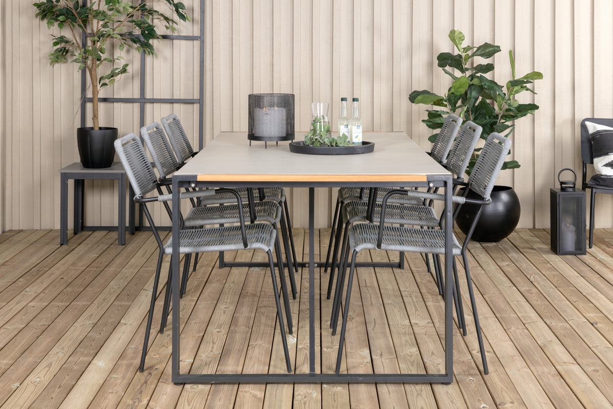 Venture Design Lindos & Texas Matstolar Grå + Matbord 200x100