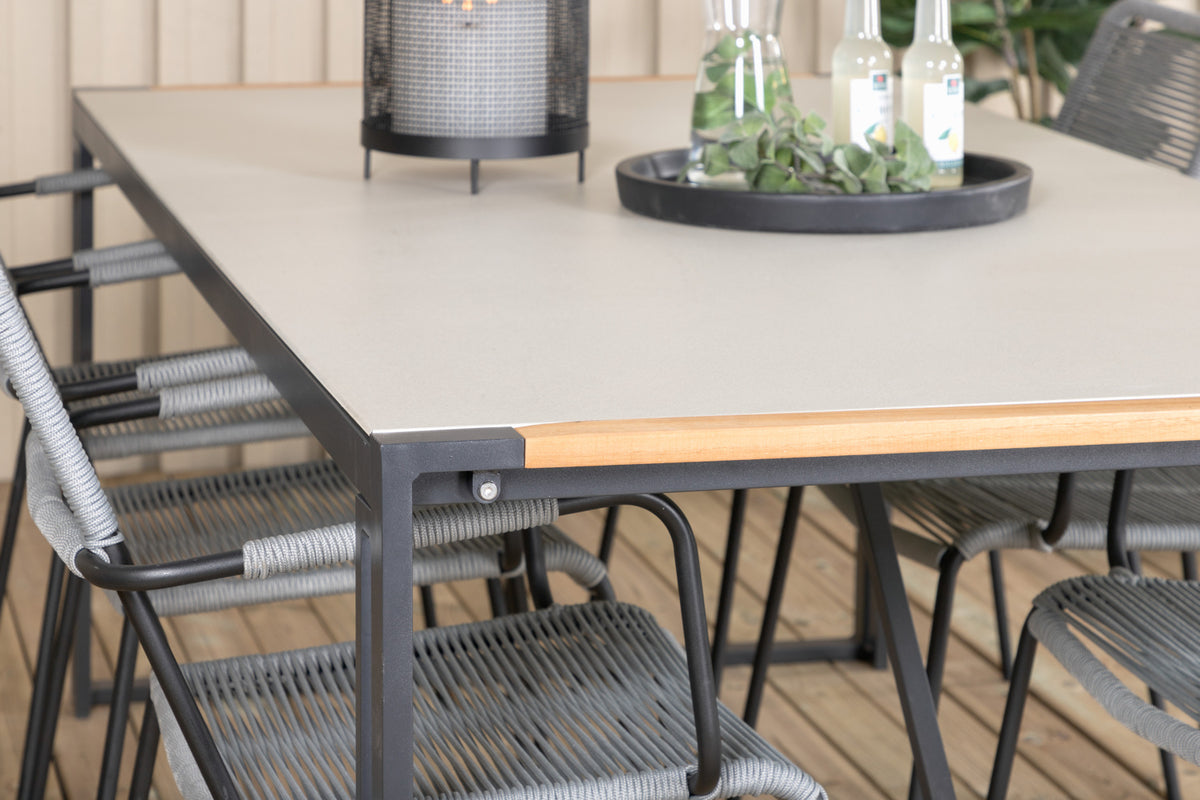 Venture Design Lindos & Texas Matstolar Grå + Matbord 200x100