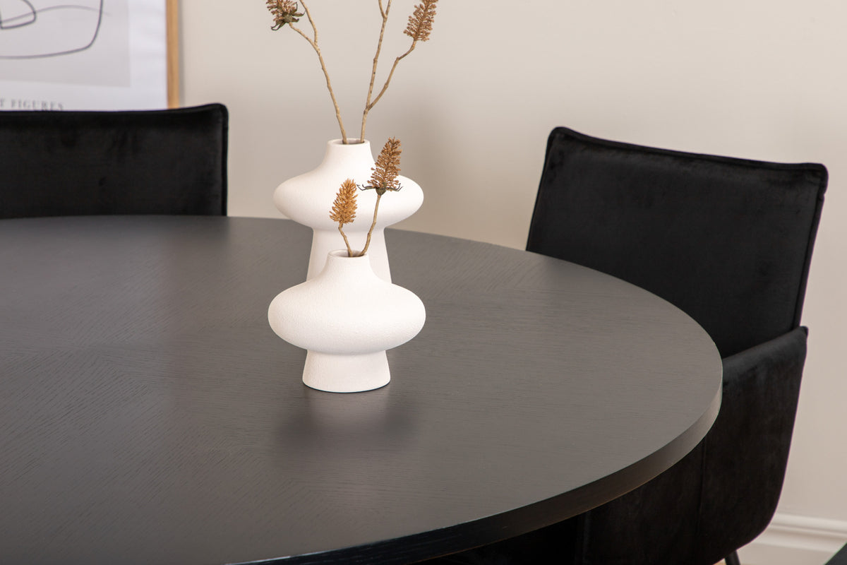 Venture Design Copenhagen & Petra Runda Matbord ⌀140 Svart + Matstolar Svart