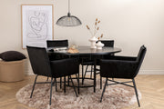 Venture Design Copenhagen & Petra Runda Matbord ⌀140 Svart + Matstolar Svart