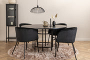 Venture Design Copenhagen & Berit Runda Matbord ⌀140 Svart + Matstolar Svart