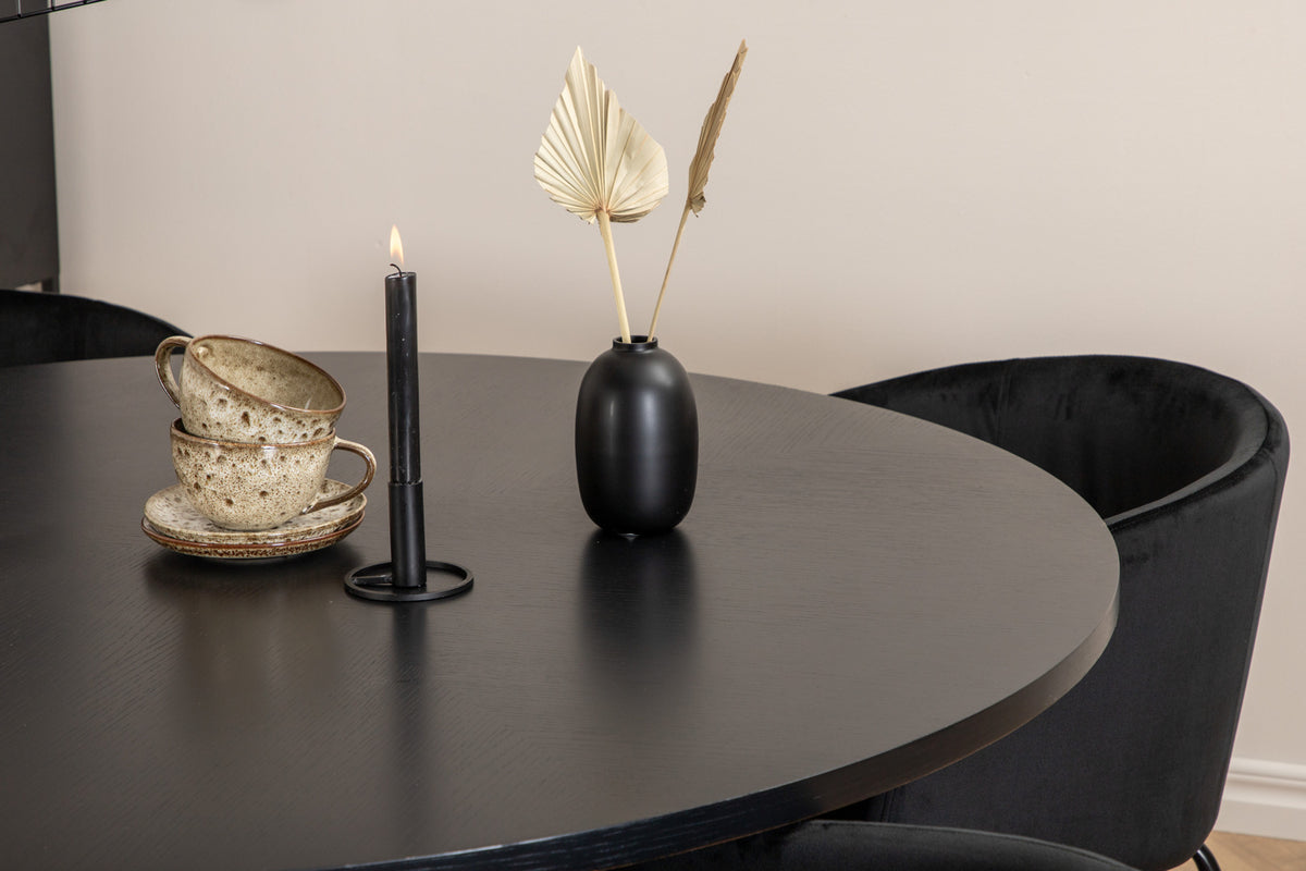Venture Design Copenhagen & Berit Runda Matbord ⌀140 Svart + Matstolar Svart