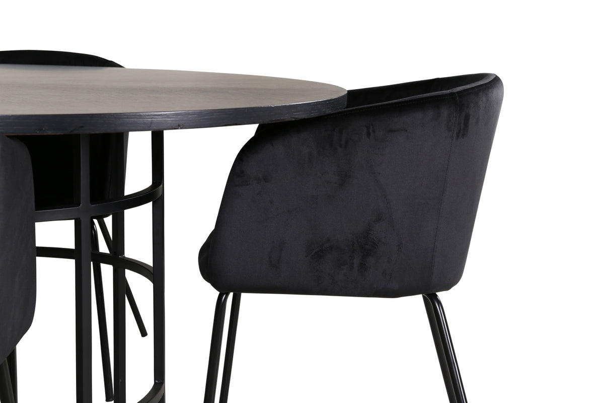 Venture Design Copenhagen & Berit Runda Matbord ⌀140 Svart + Matstolar Svart