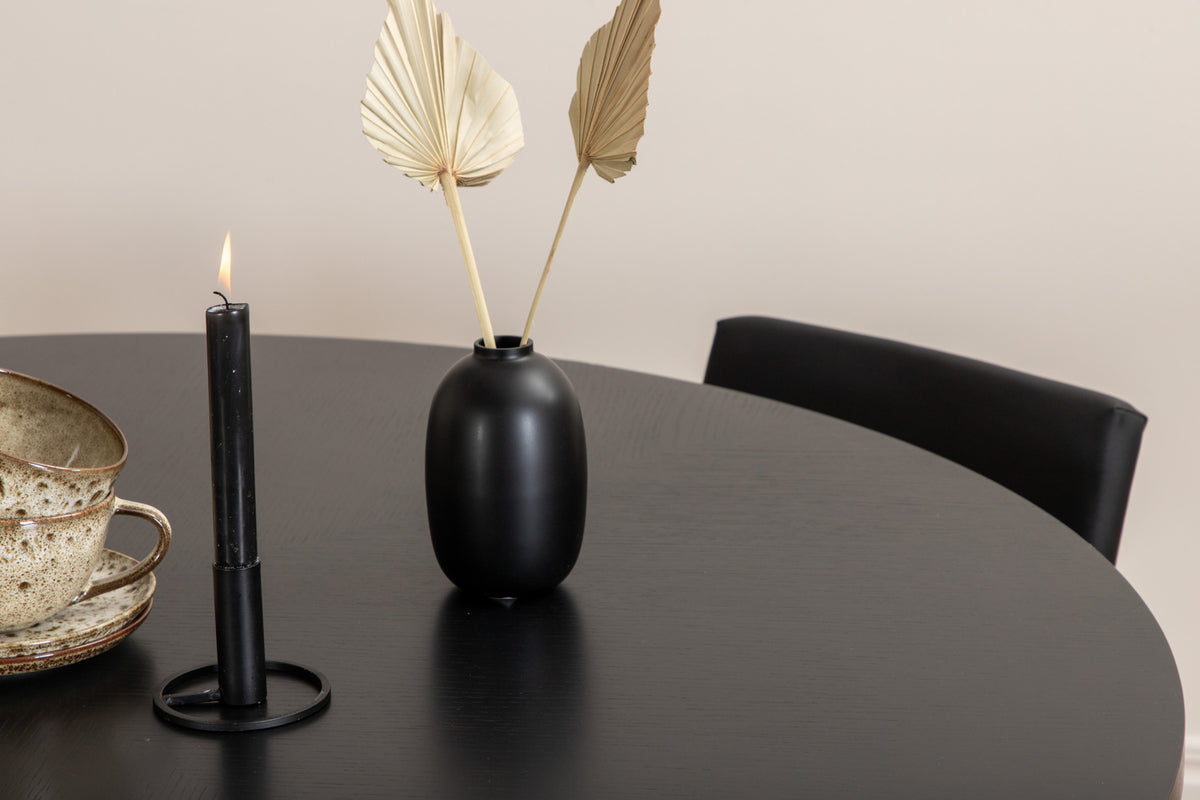 Venture Design Copenhagen & Kenth Matbord ⌀140 + Matstolar Svart