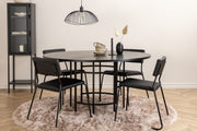Venture Design Copenhagen & Kenth Matbord ⌀140 + Matstolar Svart