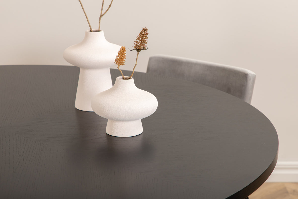 Venture Design Copenhagen & Kenth Runda Matbord ⌀140 Svart + Matstolar 2-pack Grå