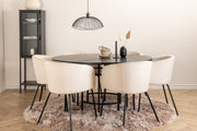 Venture Design Copenhagen & Berit Runda Matbord ⌀140 Svart + Matstolar Beige
