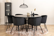 Venture Design Copenhagen & Berit Runda Matbord ⌀140 Svart + Matstolar Svart