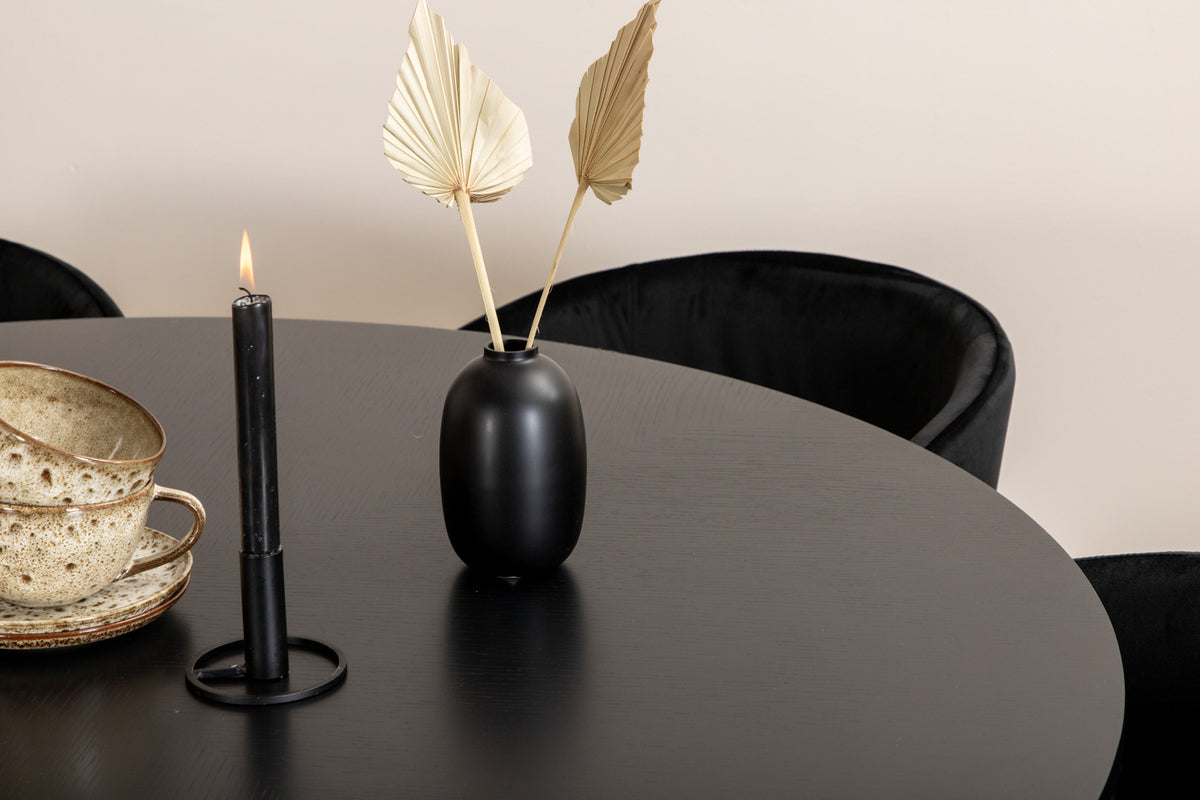 Venture Design Copenhagen & Berit Runda Matbord ⌀140 Svart + Matstolar Svart