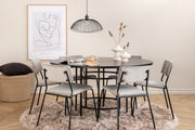 Venture Design Copenhagen & Kenth Runda Matbord ⌀140 Svart + Matstolar 2-pack Grå