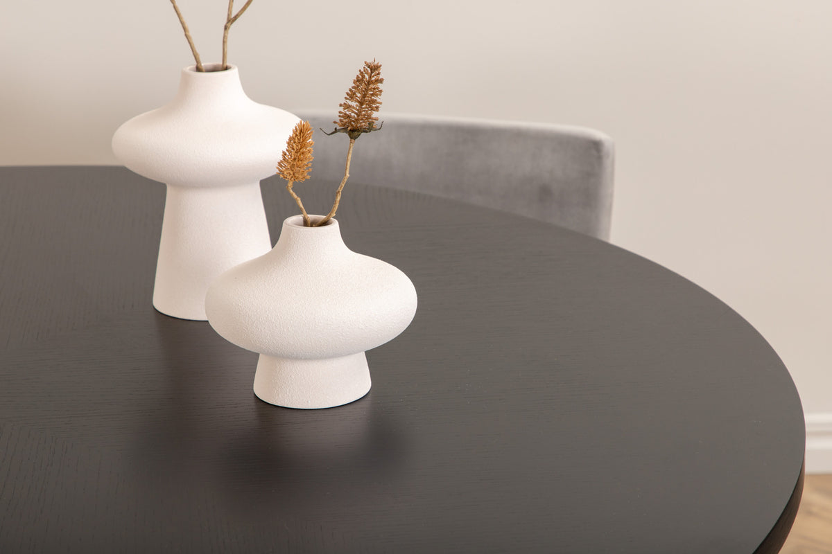 Venture Design Copenhagen & Kenth Runda Matbord ⌀140 Svart + Matstolar 2-pack Grå