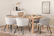 Venture Design Slider & Berit Rektangulära Matbord 170 x 95 Vitputsad + Matstolar Grå