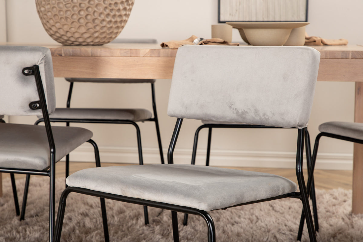 Venture Design Slider & Kenth Matbord 250*95*75 + Matstolar Grå