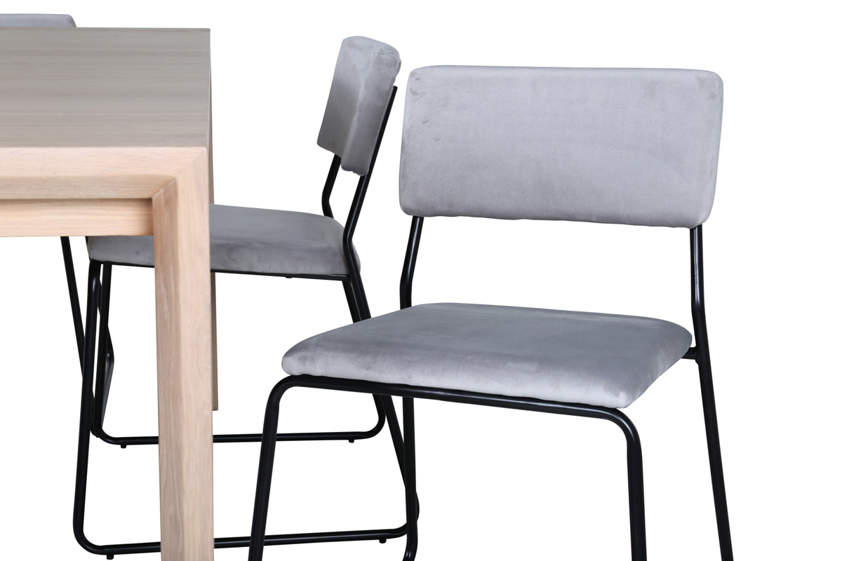 Venture Design Slider & Kenth Matbord 250*95*75 + Matstolar Grå