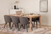 Venture Design Slider & Velvet Matbord 250*95*75 + Matstolar Grå