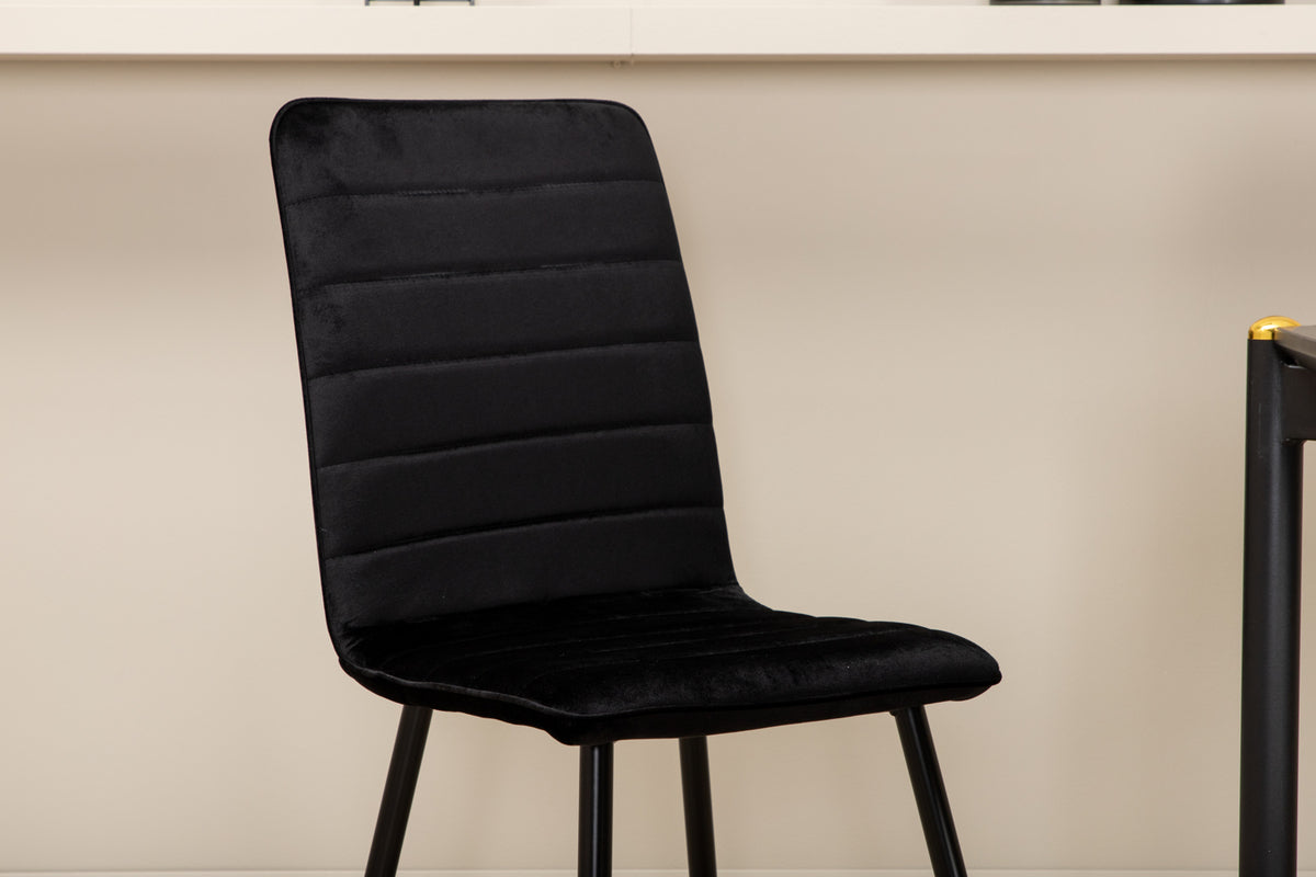 Venture Design Pelle & Windu Rektangulära Matbord 190 x 90 Svart + Matstolar 2-pack Svart
