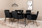 Venture Design Petra Rektangulära Matbord 190 x 90 Svart + Matstolar Svart