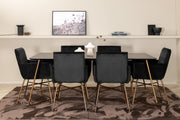 Venture Design Petra Rektangulära Matbord 190 x 90 Svart + Matstolar Svart