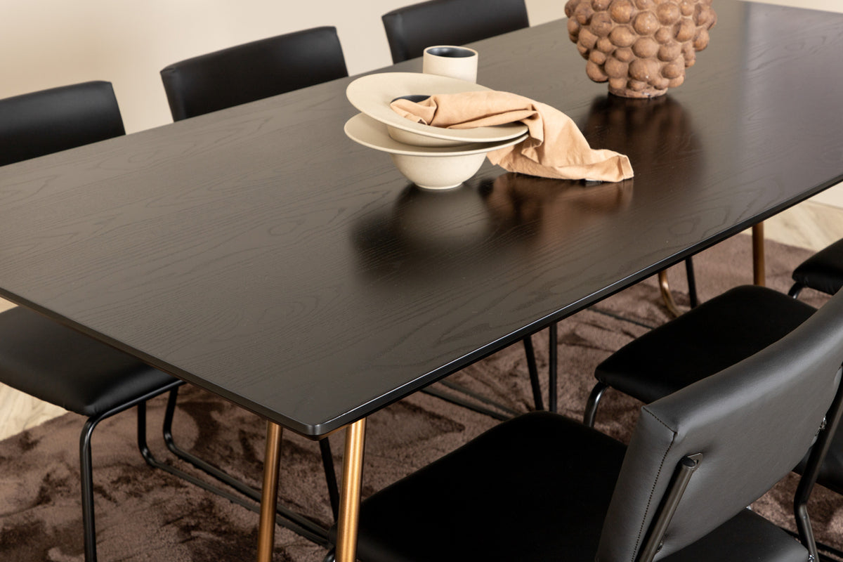 Venture Design Kenth & Petra Matstolar Svart + Matbord 90x190