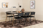 Venture Design Kenth & Petra Matstolar Svart + Matbord 90x190