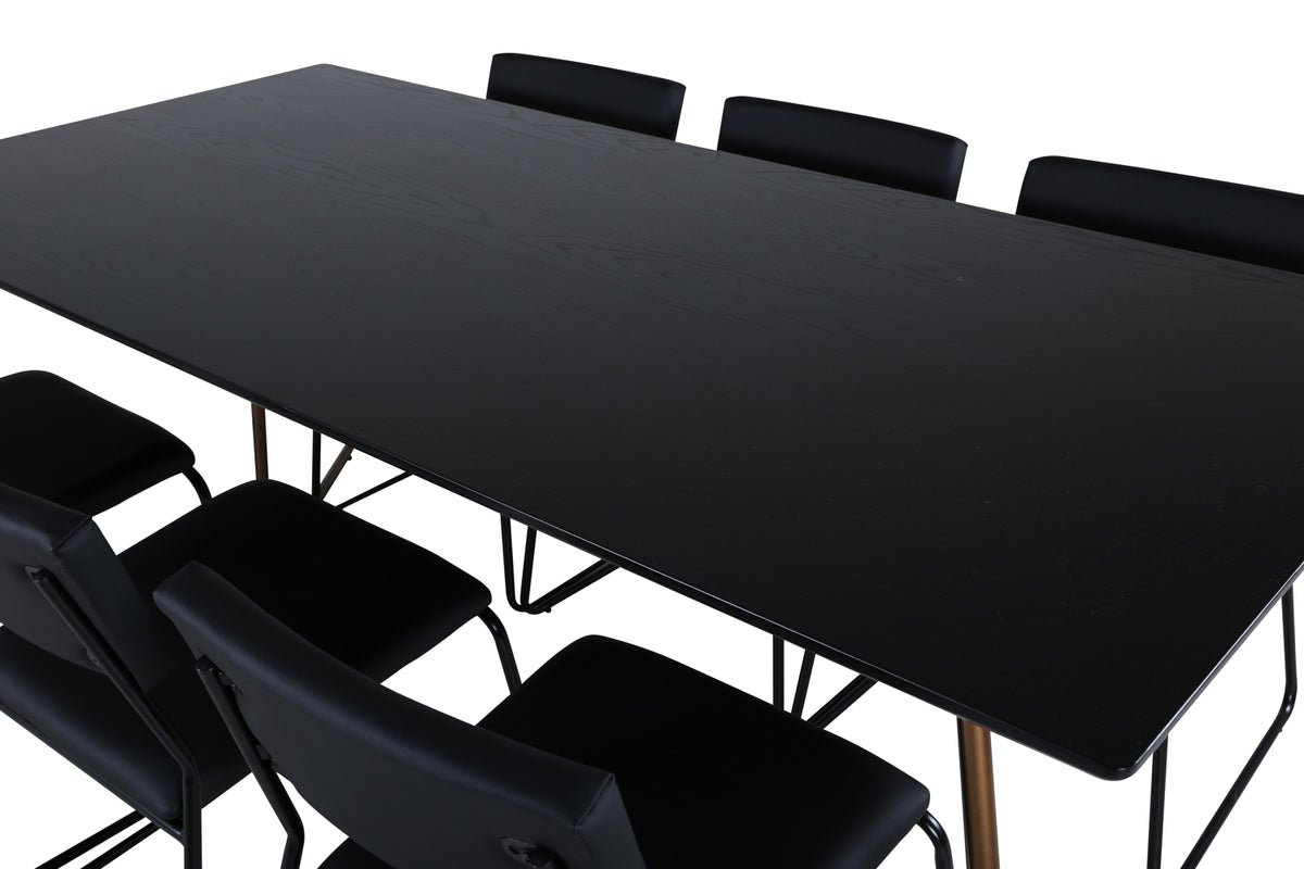 Venture Design Kenth & Petra Matstolar Svart + Matbord 90x190